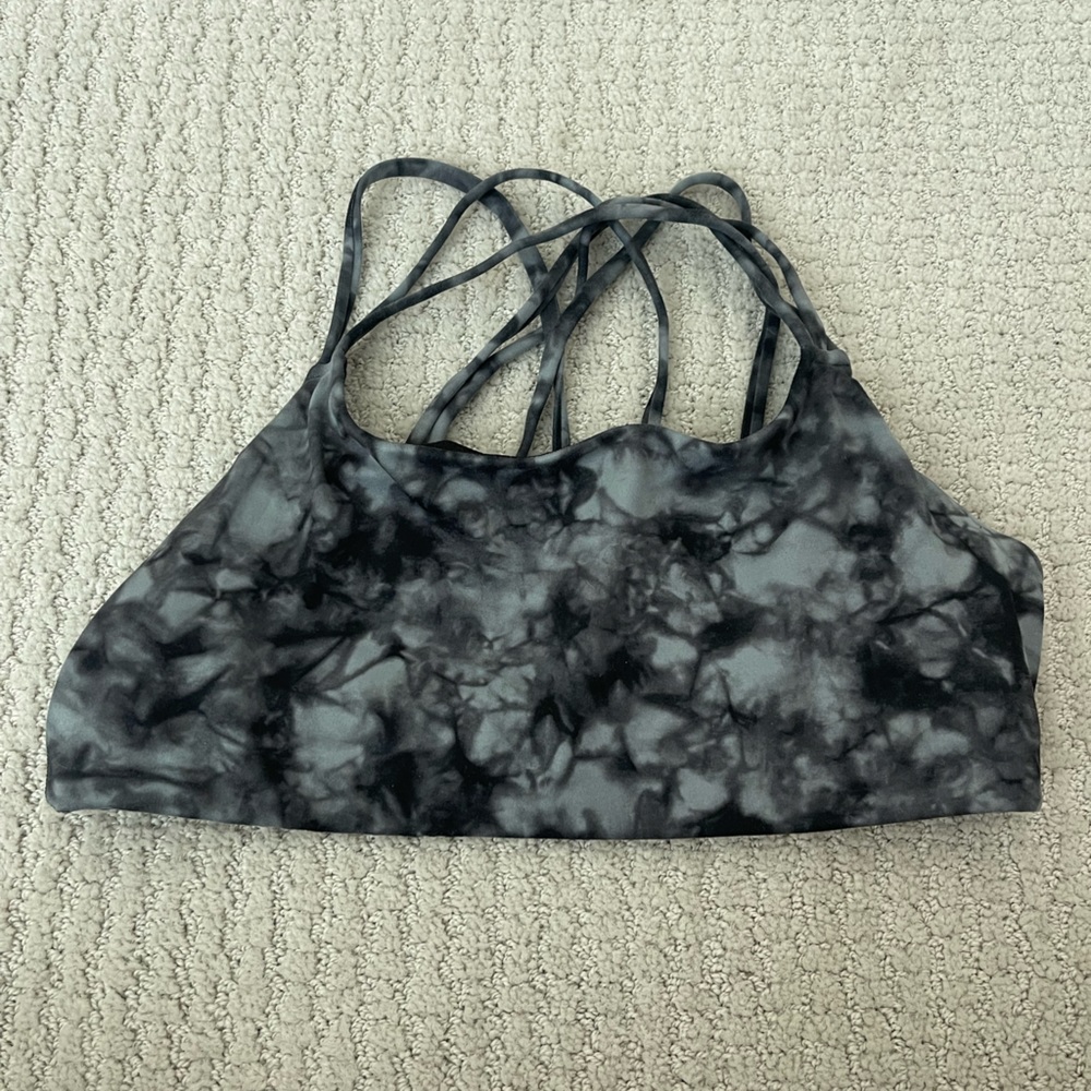 Athleta tiedye black sports bra